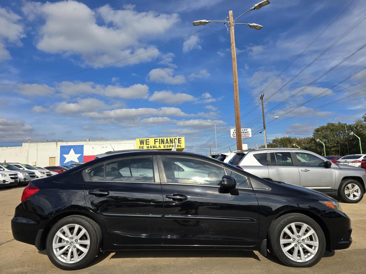 2012 BLACK Honda Civic EX-L (19XFB2F92CE) with an 1.8L L4 SOHC 16V engine, 5-Speed Automatic transmission, located at 2660 S.Garland Avenue, Garland, TX, 75041, (469) 298-3118, 32.885387, -96.656776 - Photo#2